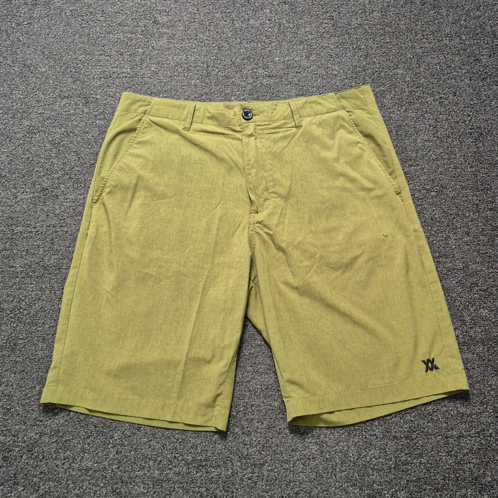 Dixxon Hybrid Shorts Green Mens 36 Stretch Performance Flat Front Active